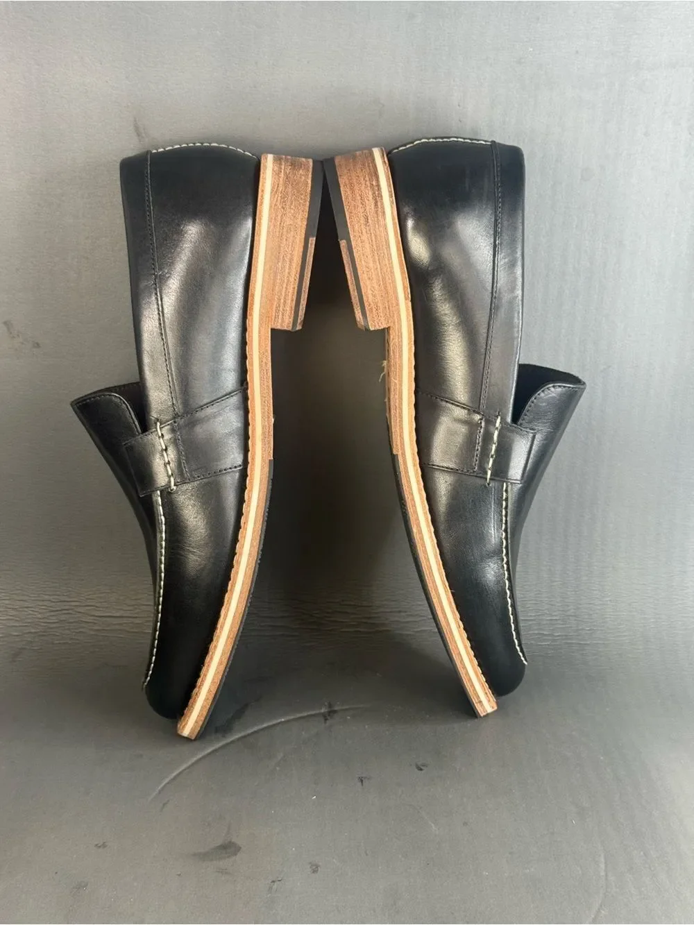 HELM The Wilson Black leather slip on loafers shoes men’s size 14